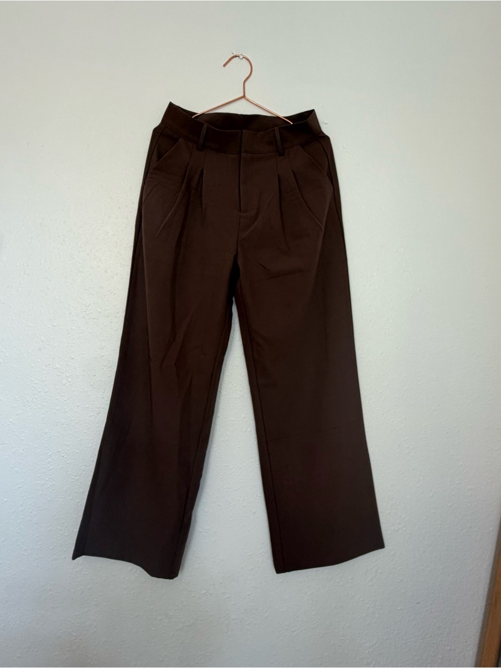 NiMin Tailored Wide-Leg Pants in Dark Brown taupe medium